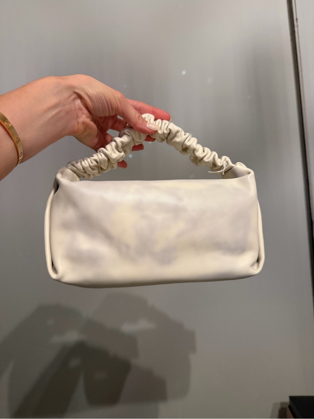 Alexander Wang Cream Ruched-Handle Mini Shoulder Bag
